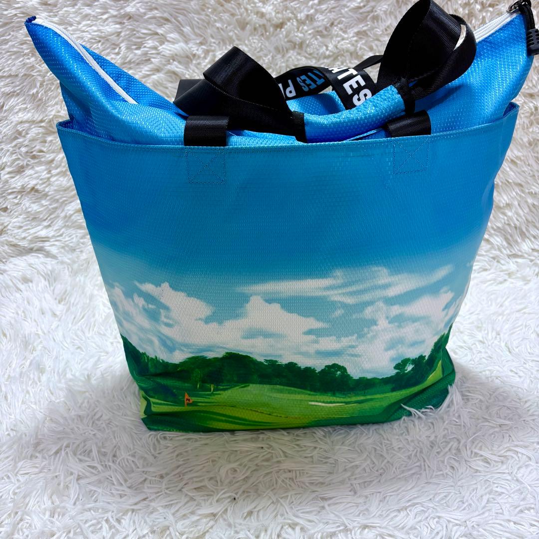 極美品 PEARLY GATES トートバッグ ゴルフ場プリント 大容量 軽量