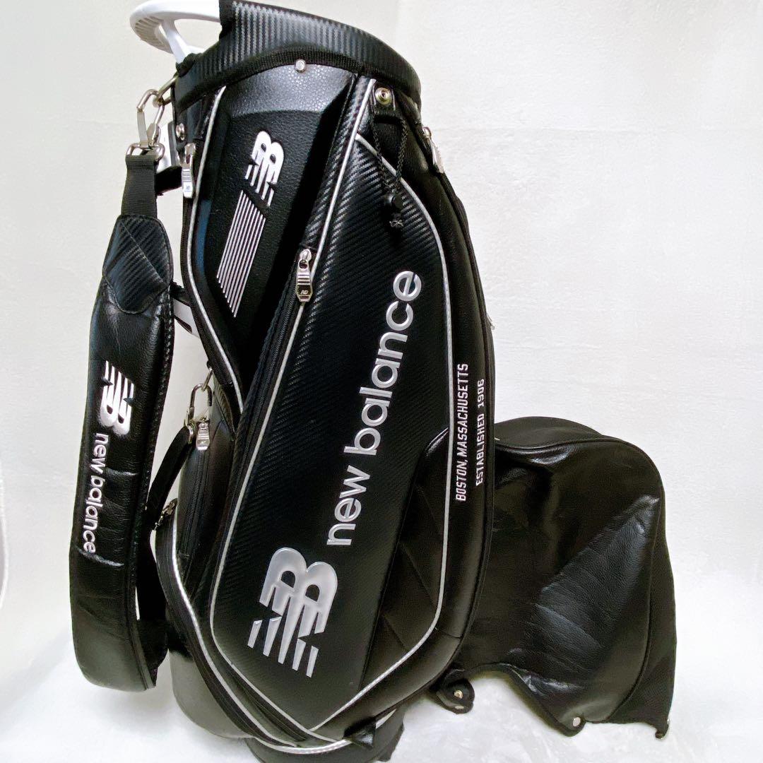 ニューバランス　キャディバッグ　ブラック　9型　4分割　カートバッグ　レザー調