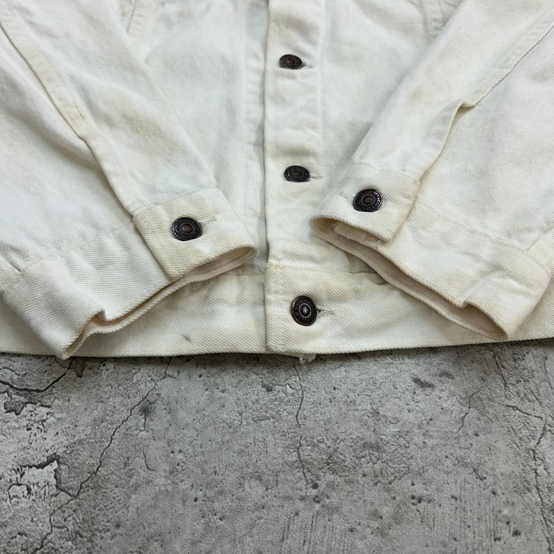 グ*ン様 90s　USA製　Levi's　デニムジャケット　XL　ホワイト　無地