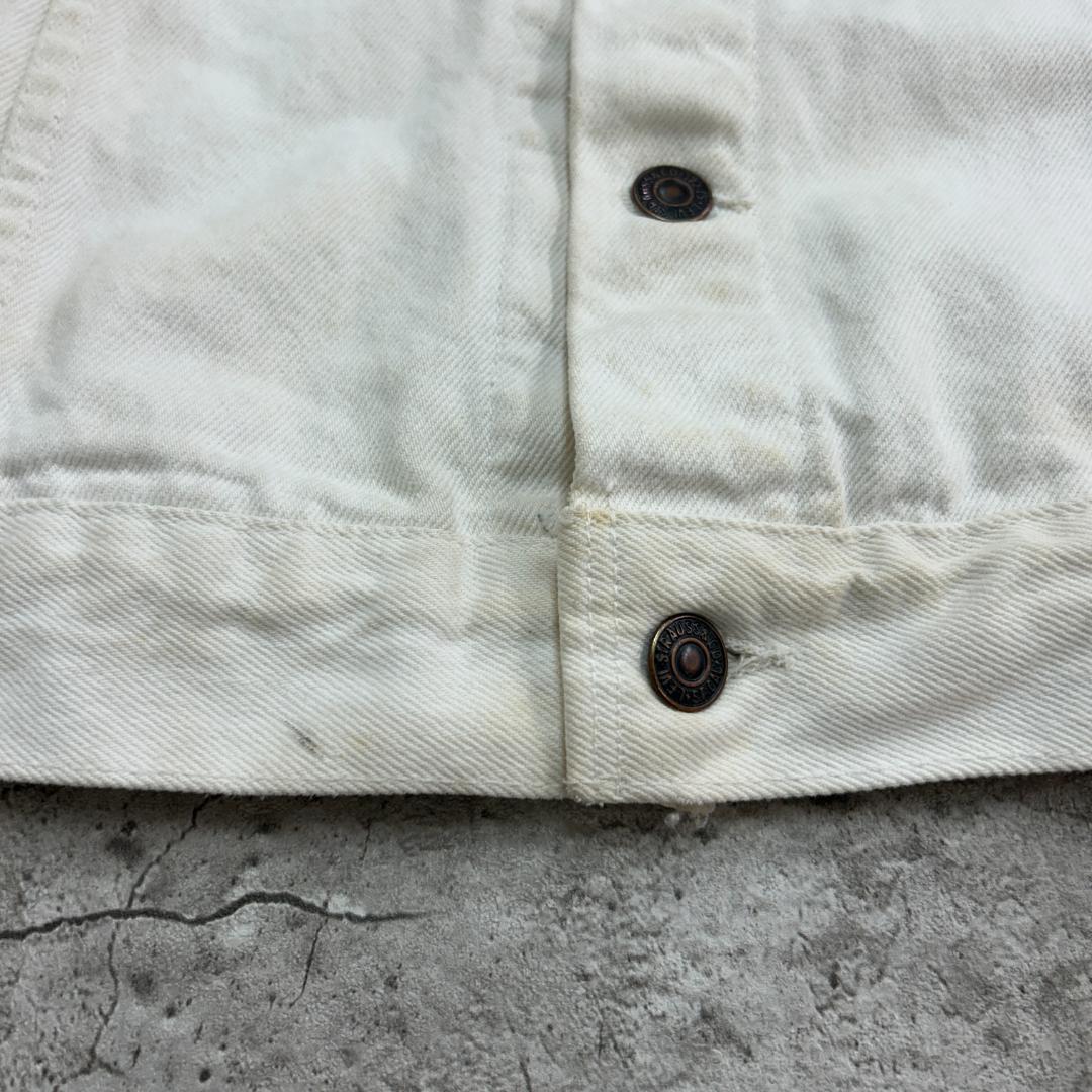 グ*ン様 90s　USA製　Levi's　デニムジャケット　XL　ホワイト　無地