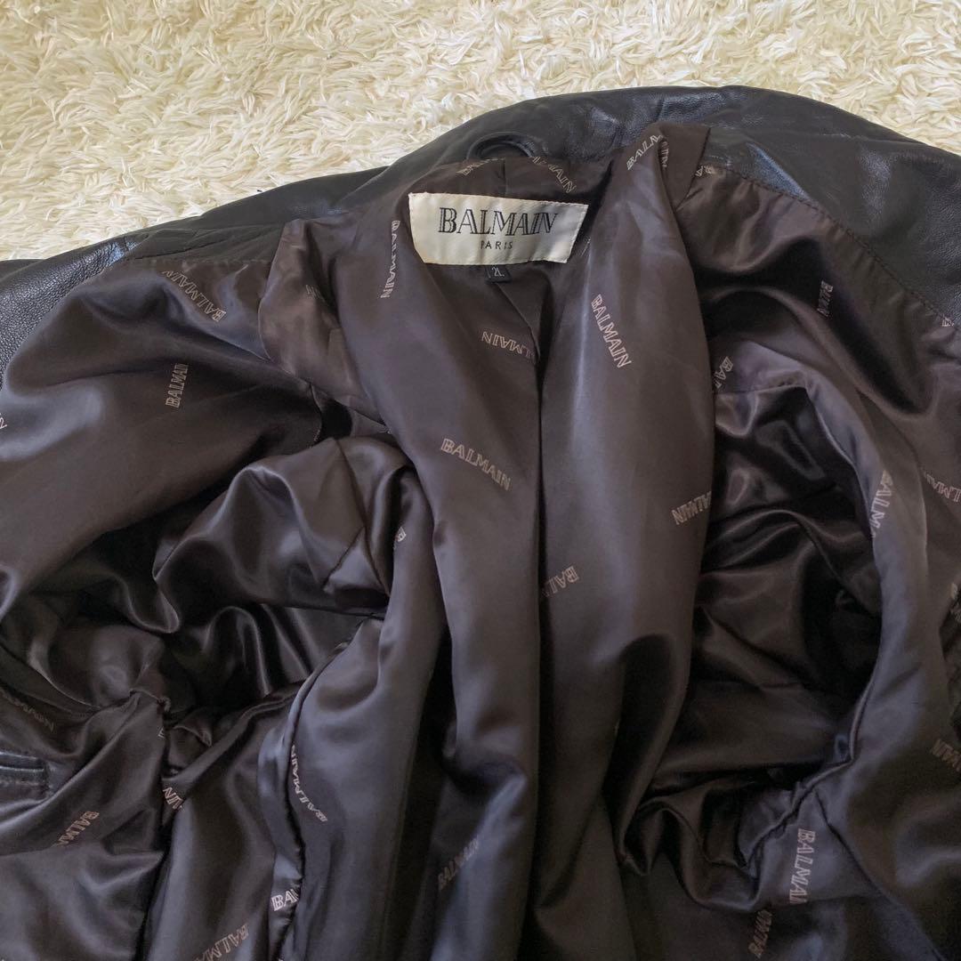 BALMAIN バルマン 羊革 レザージャケット 2L XL ダークブラウン