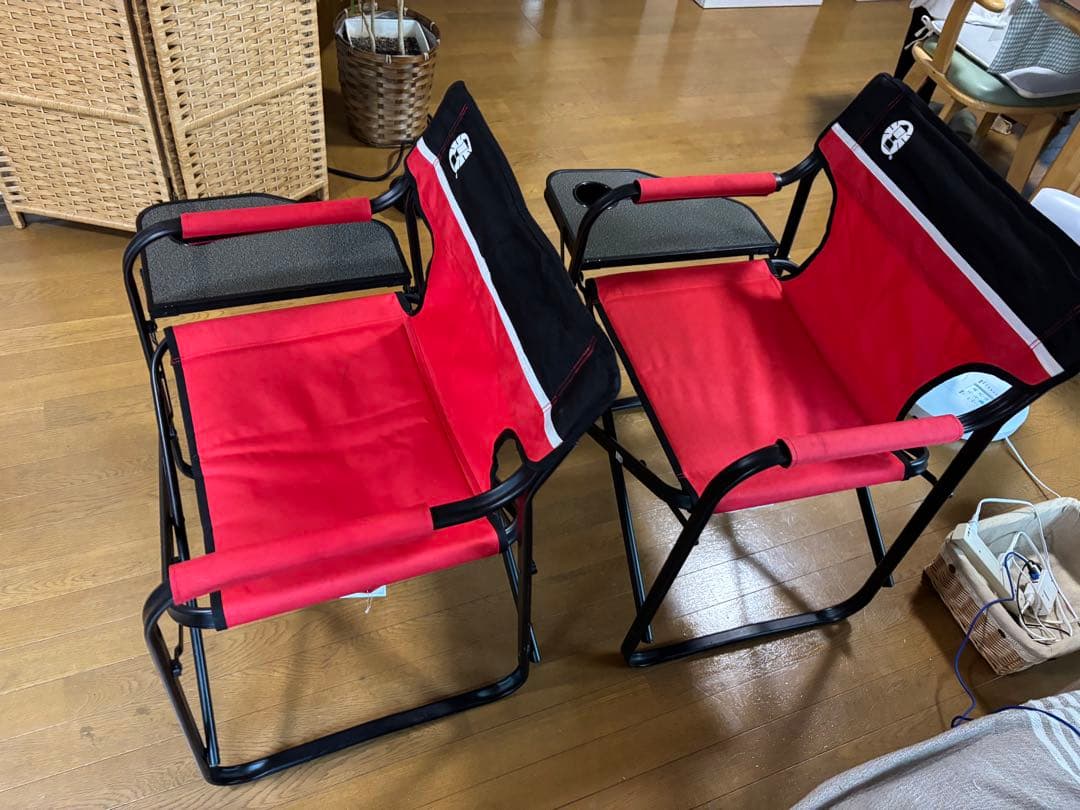 Coleman デッキチェアST 2脚セット サイドテーブル付き