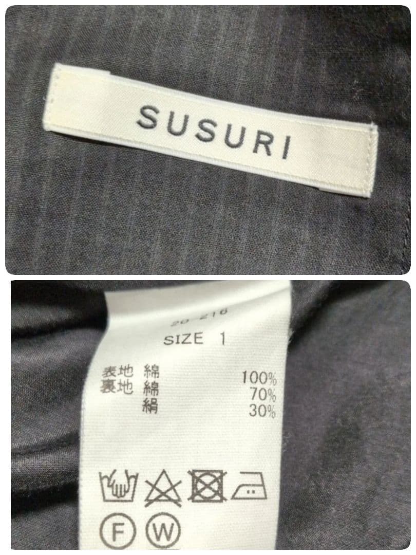 susuri　ミュウドレス　ワンピース　パフスリーブ　リボン　たっぷりギャザー