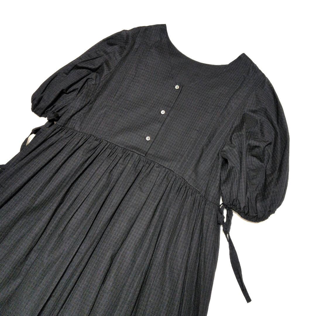 susuri　ミュウドレス　ワンピース　パフスリーブ　リボン　たっぷりギャザー