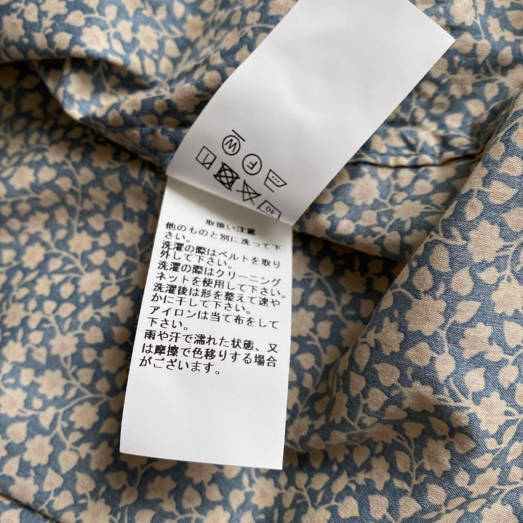 極美品☆グランマママドーター ペルヴィアンピマ タックシャツワンピース 小花柄