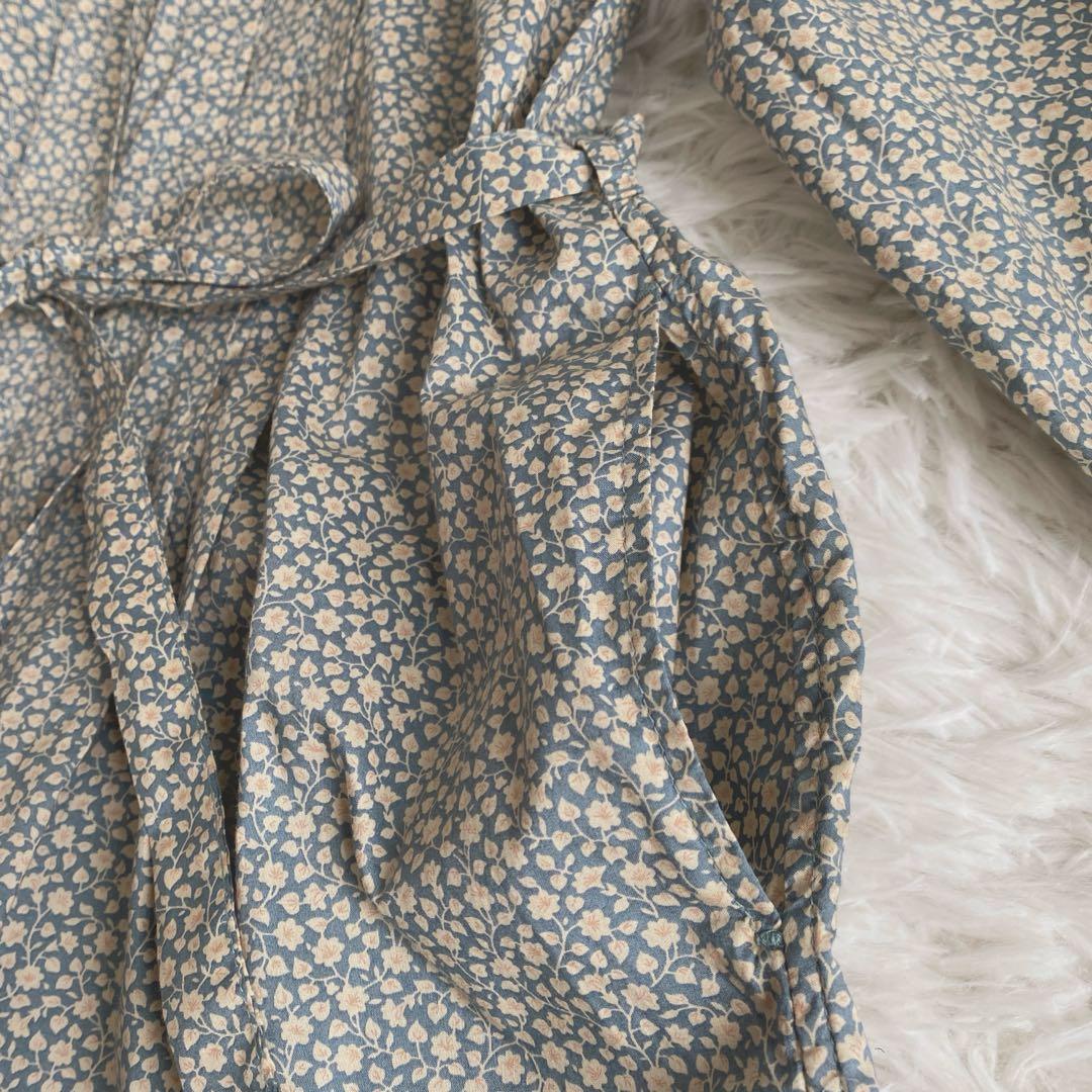 極美品☆グランマママドーター ペルヴィアンピマ タックシャツワンピース 小花柄