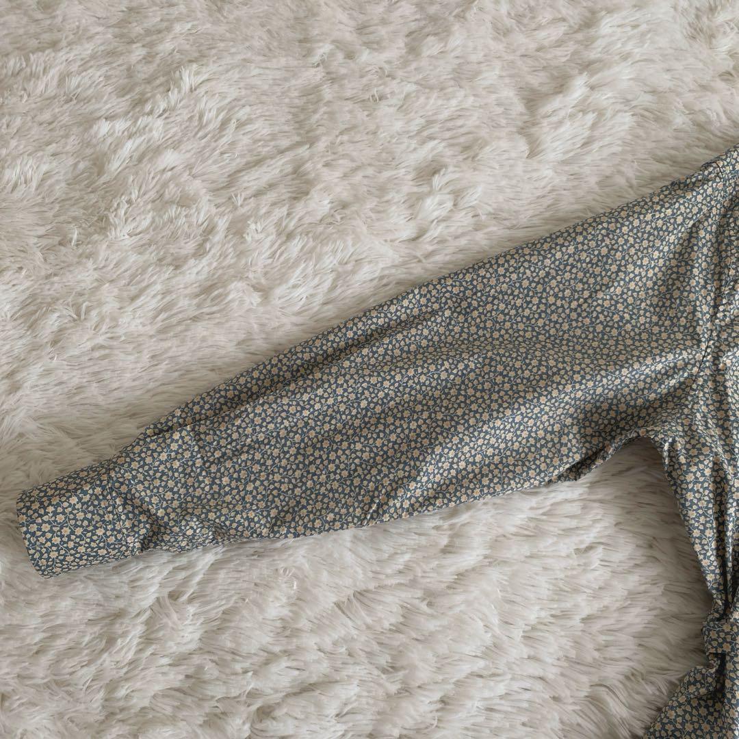 極美品☆グランマママドーター ペルヴィアンピマ タックシャツワンピース 小花柄