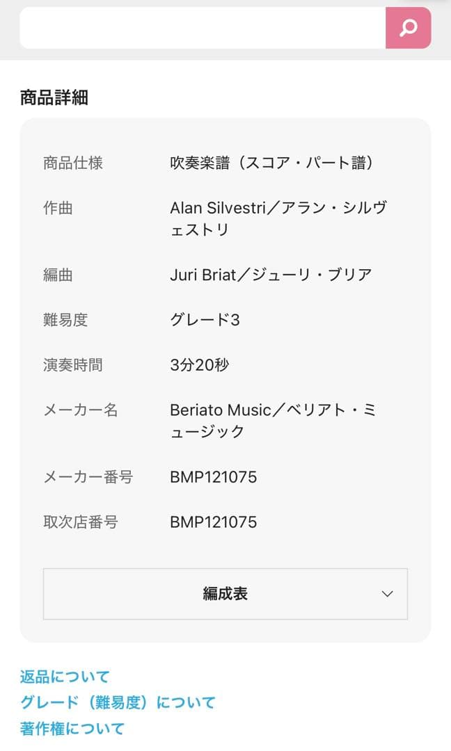 吹奏楽　楽譜　BACK TO THE FUTURE