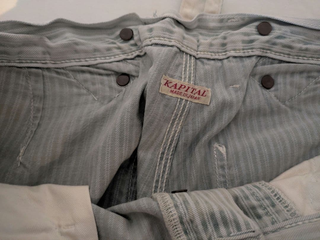 キャピタル　KAPITAL ダブルニー ヒッコリー ランバーパンツ