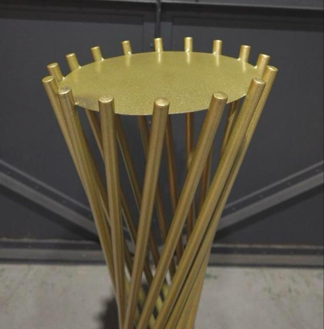 フラワースタンド　花台　モダン　アイアンアート　ゴールドフレーム