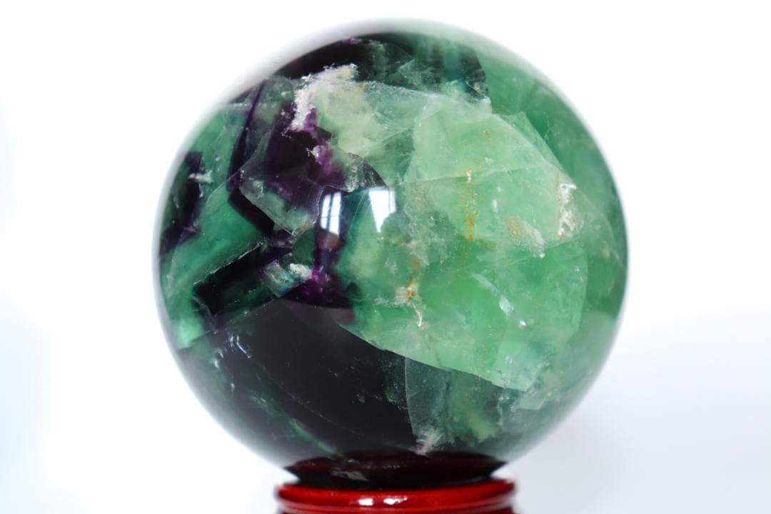 【本物保証】虹入り フローライト 1.5kg 丸玉 スフィア 天然石 送料無料