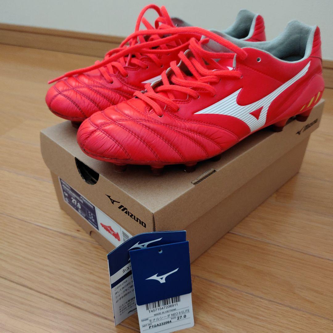 着用1回 ミズノ モナルシーダ ネオ2 エリート 27.0 レッド スパイク