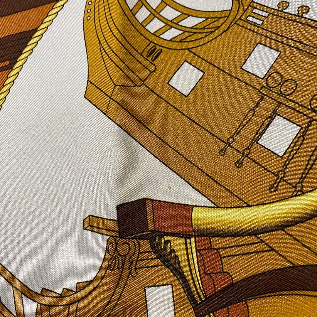 HERMES カレ90 大判シルクスカーフ PROUES 船首像 エルメス