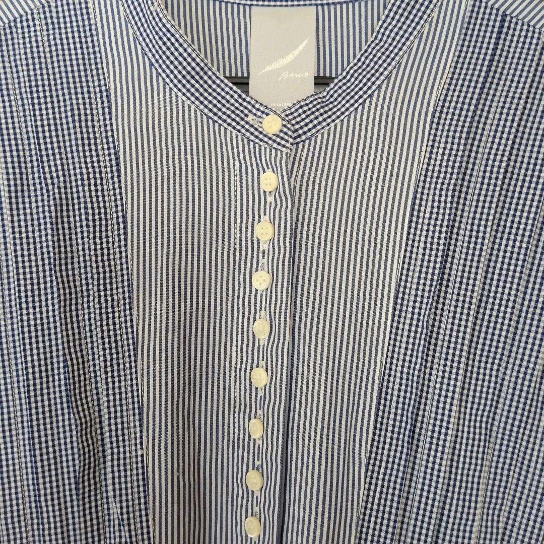 バスコ　basco ギンガムチェックワンピース MIXブルー