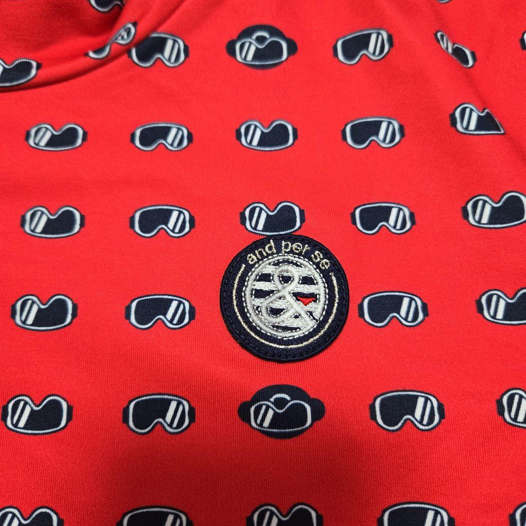 ゴルフウェア【アンパスィ】and per se アイウェア柄 レッドシャツ