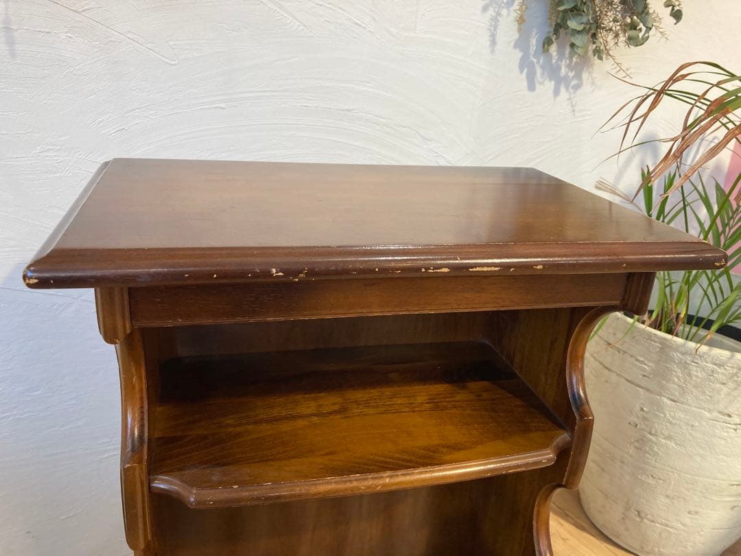 オールドカリモク コロニアル　マガジンラック 電話台