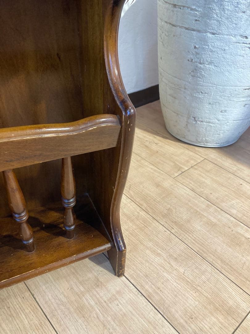 オールドカリモク コロニアル　マガジンラック 電話台