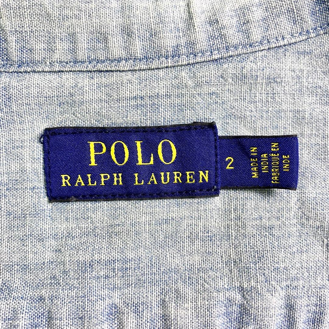 POLO RalphLauren デニム シャツワンピース ベルト　ロゴ刺繍