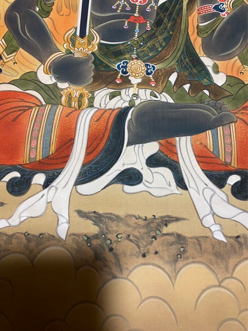 掛軸 魁山 不動明王 絹本 共箱 No.1