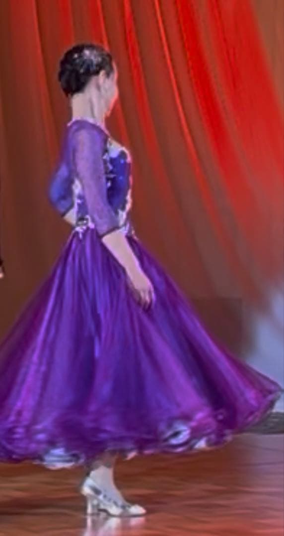 チャコット　美品❗パープルのモダンドレス✨　Ｓサイズ