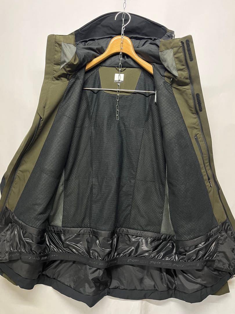 美品 Phenix フェニックス メンズ スキージャケット カーキ×ブラックXL