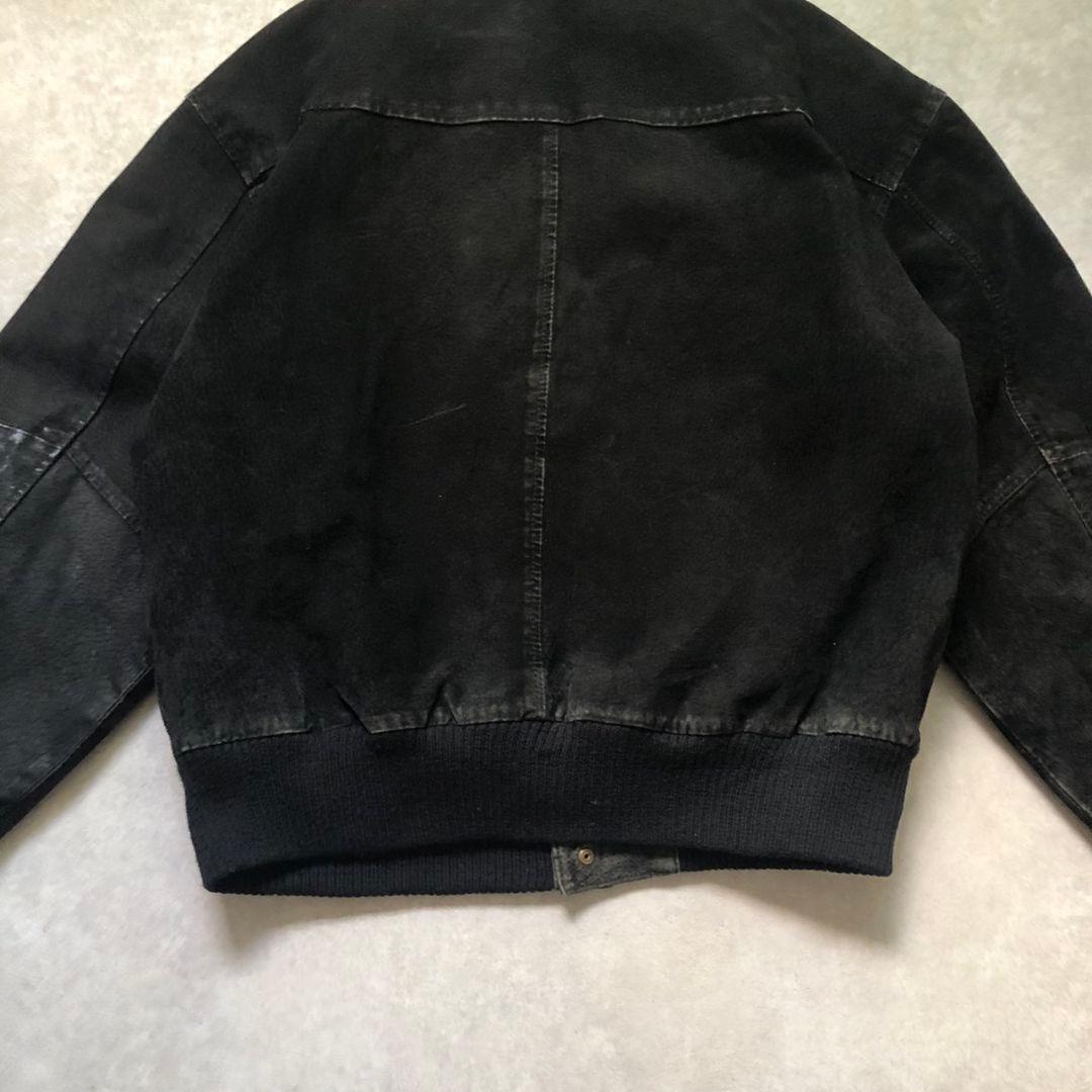 90sヴィンテージA-2型 豚革 ボンバージャケット フェードブラック短丈