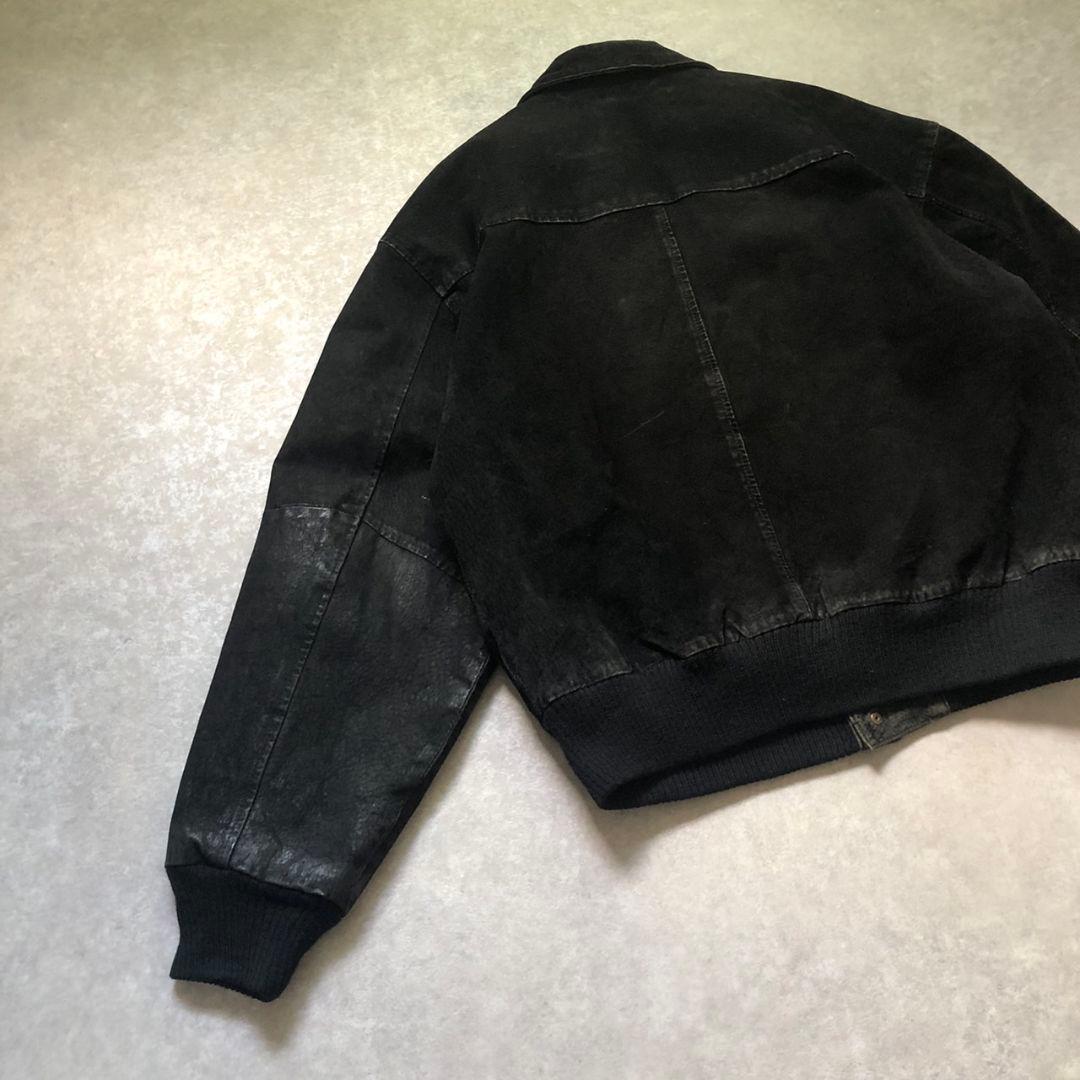 90sヴィンテージA-2型 豚革 ボンバージャケット フェードブラック短丈