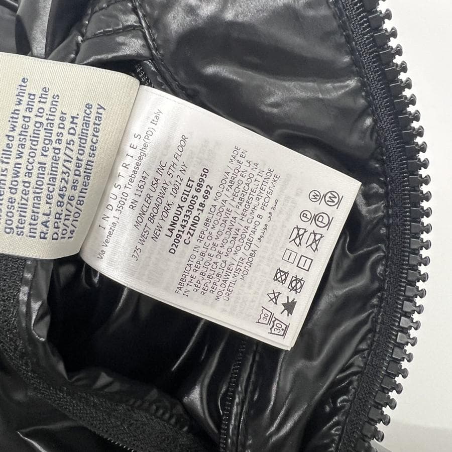 H.OY MONCLER モンクレール 3 ブラック ダウンベスト