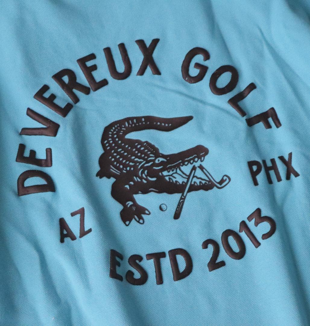 新品【デヴァロー ゴルフ】 Rib モックネッククロコTシャツ XL
