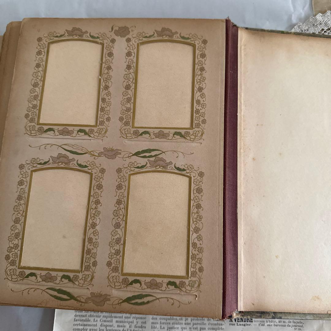 アンティーク美しいアルバム　ヴィクトリアン写真　キャビネット洋書　古書　撮影小物