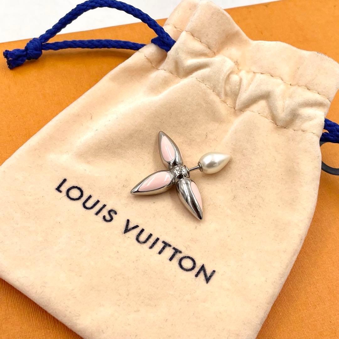 《超美品》ルイヴィトン ピアス ブックル ドレイユ・ルイゼット ローズ シルバー