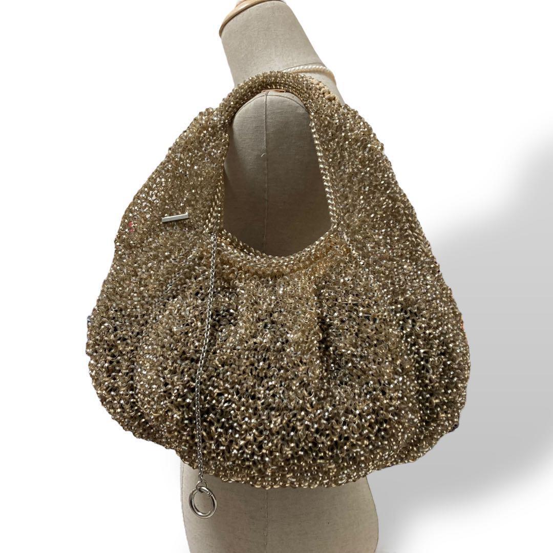 【美品】アンテプリマ　ワイヤーバッグ　ゴールド　手提げ　肩掛け　ラグジュアリー