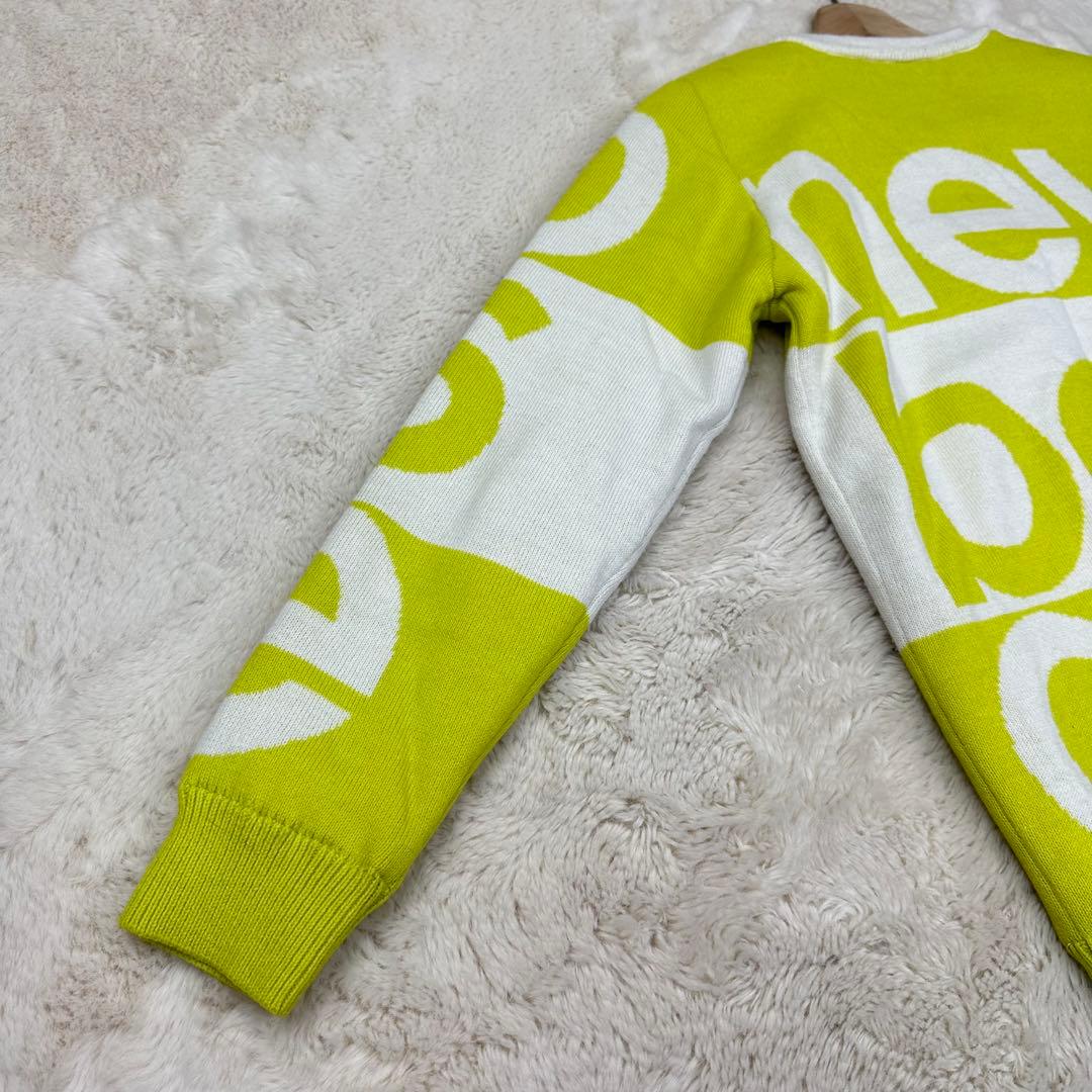 ✨美品✨ニューバランスゴルフ 防風 裏地付 ニット 2 L イエロー ビッグロゴ