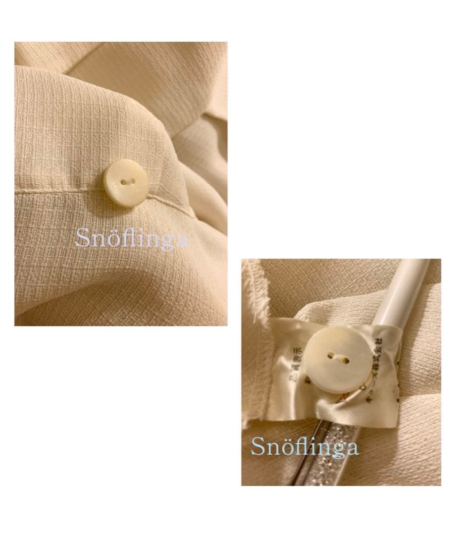 リネン　開衿　シャツワンピース　ロング