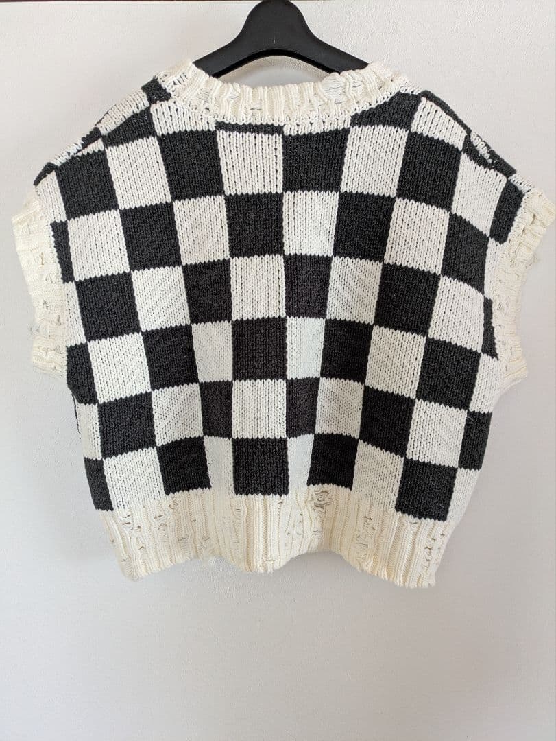 candystripper CHECKER KNIT ベスト