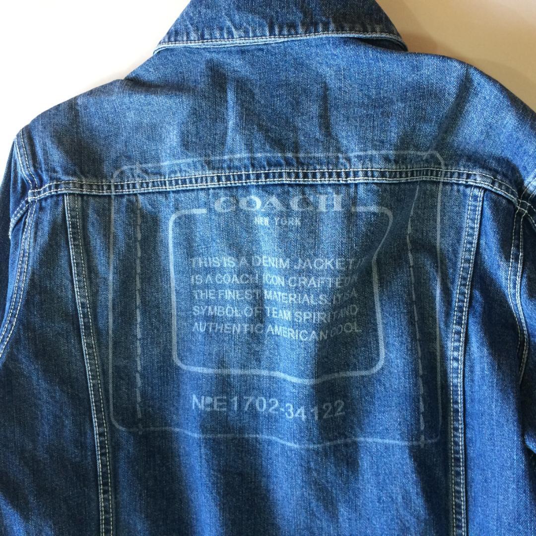 【XL】COACH コーチ デニムジャケット Gジャン バックプリント ロゴ入り