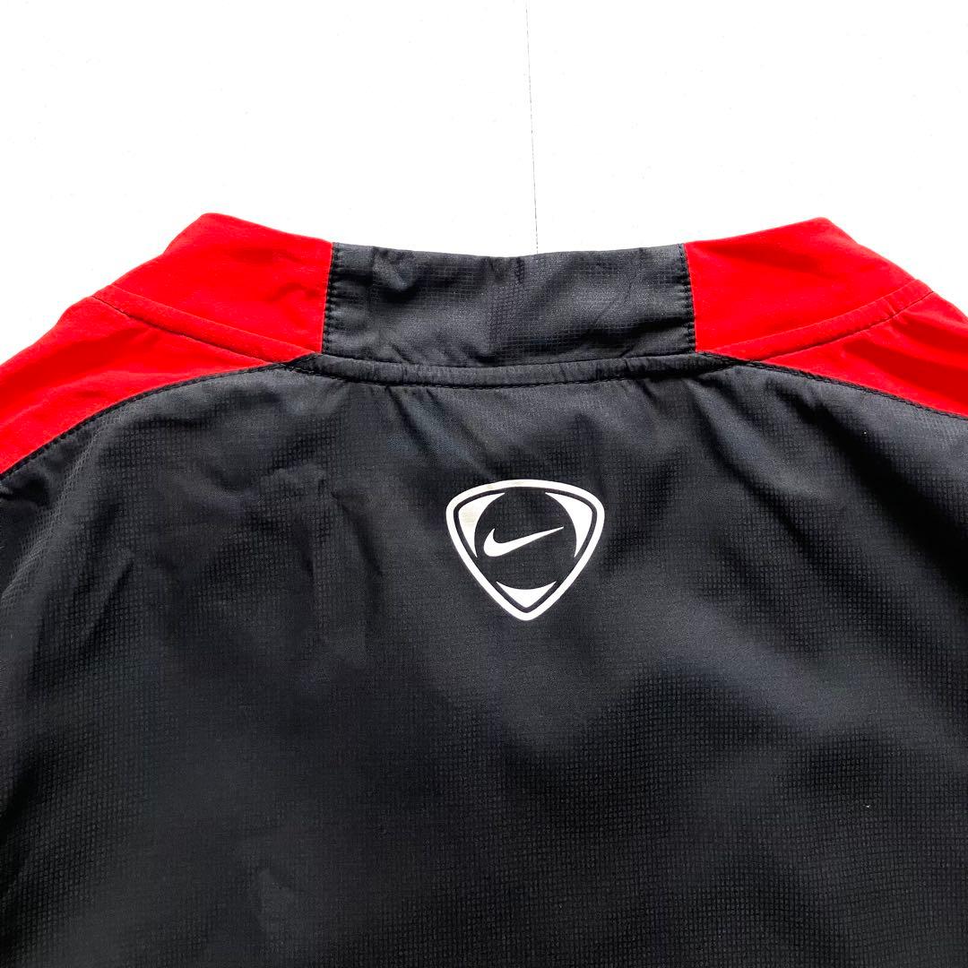 【美品】00s NIKE TOTAL90 ピステスーツセットアップ　黒/赤　M