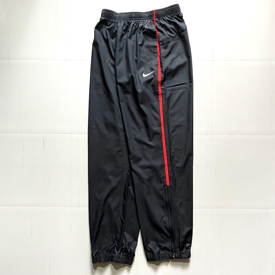 【美品】00s NIKE TOTAL90 ピステスーツセットアップ　黒/赤　M
