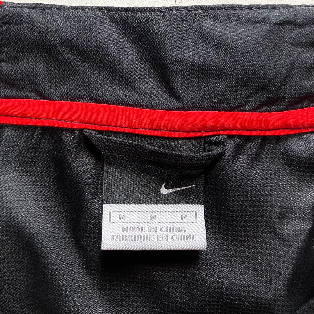 【美品】00s NIKE TOTAL90 ピステスーツセットアップ　黒/赤　M