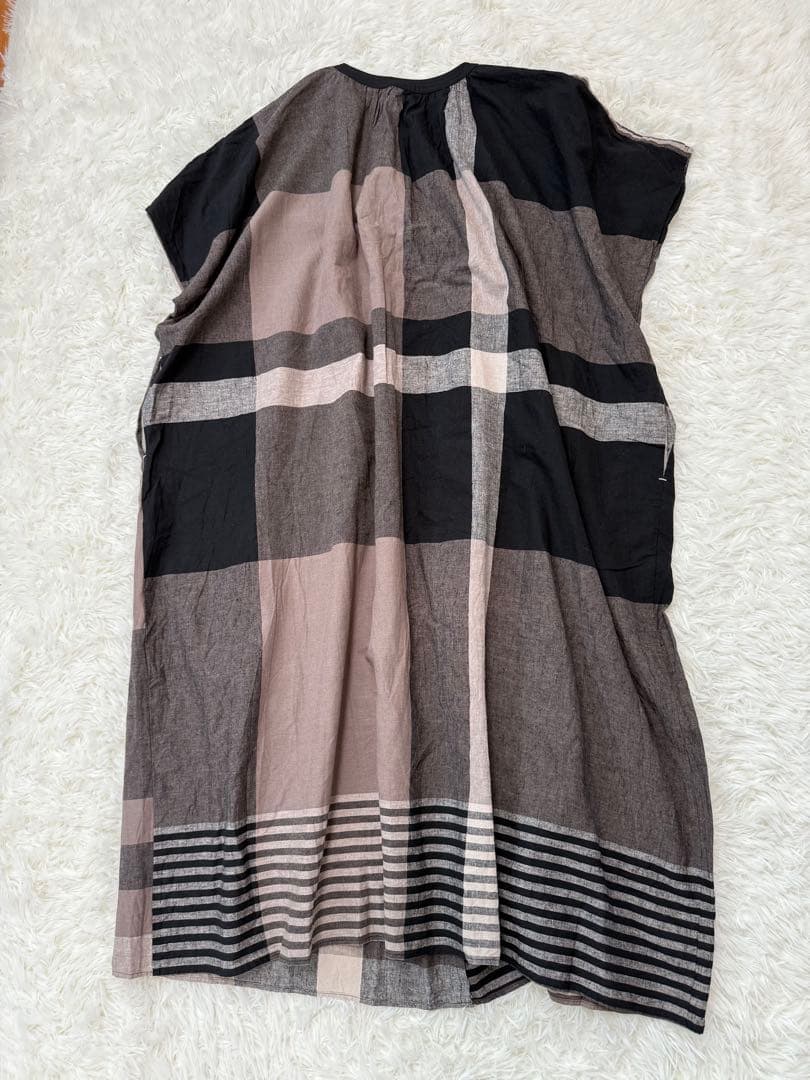 ノップドゥノッド ワンピース パネルチェック　ロング　2wayギャザー