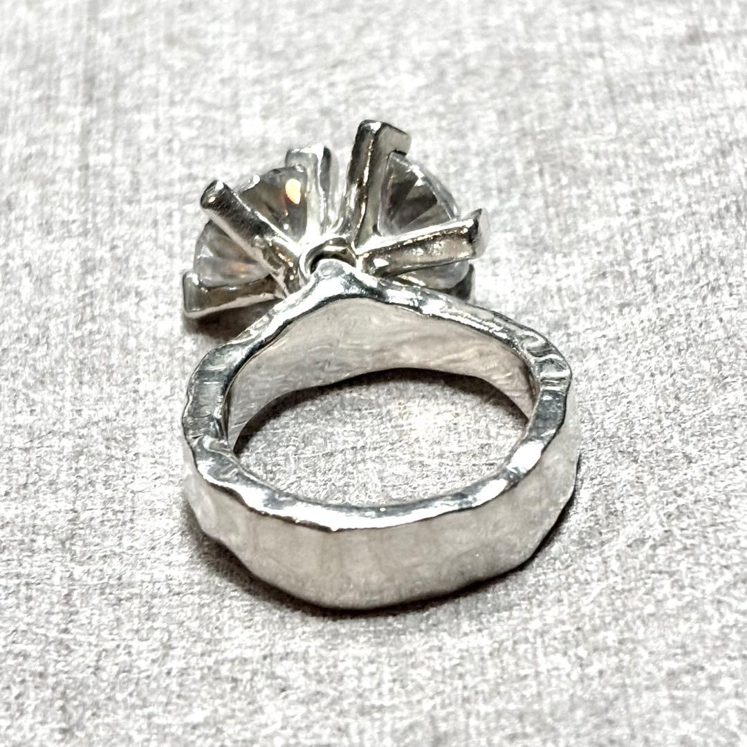 e.m. シルバー ジルコニア 揺れる 2粒 リング