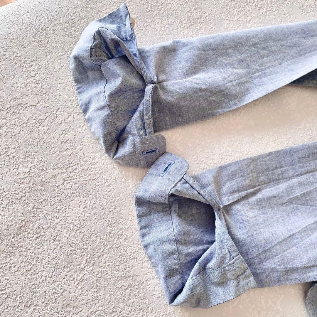 パラスパレス　刺繍ドット柄　シャンブレーブラウス