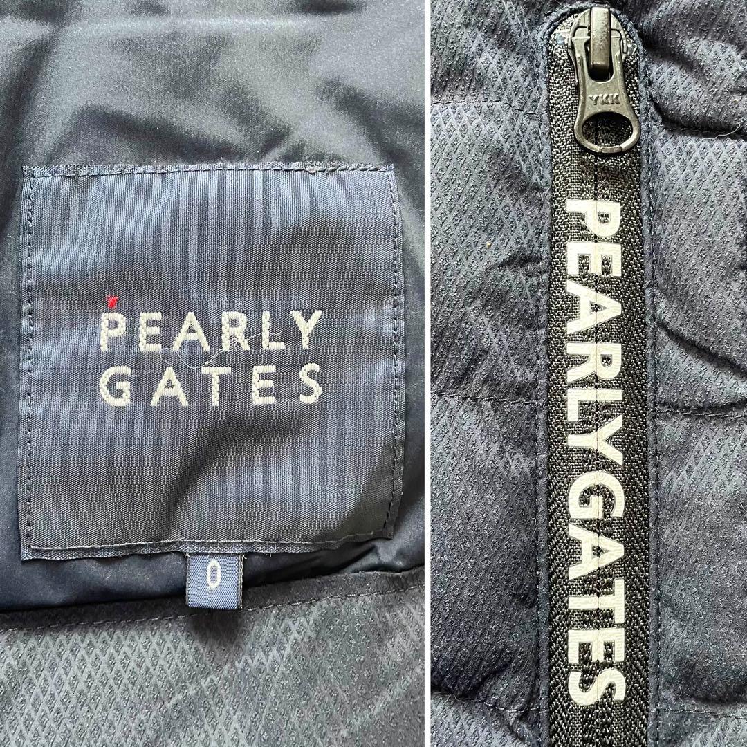 美品 パーリーゲイツ キルティング 中綿ダウンジャケット フーディ 濃紺 S