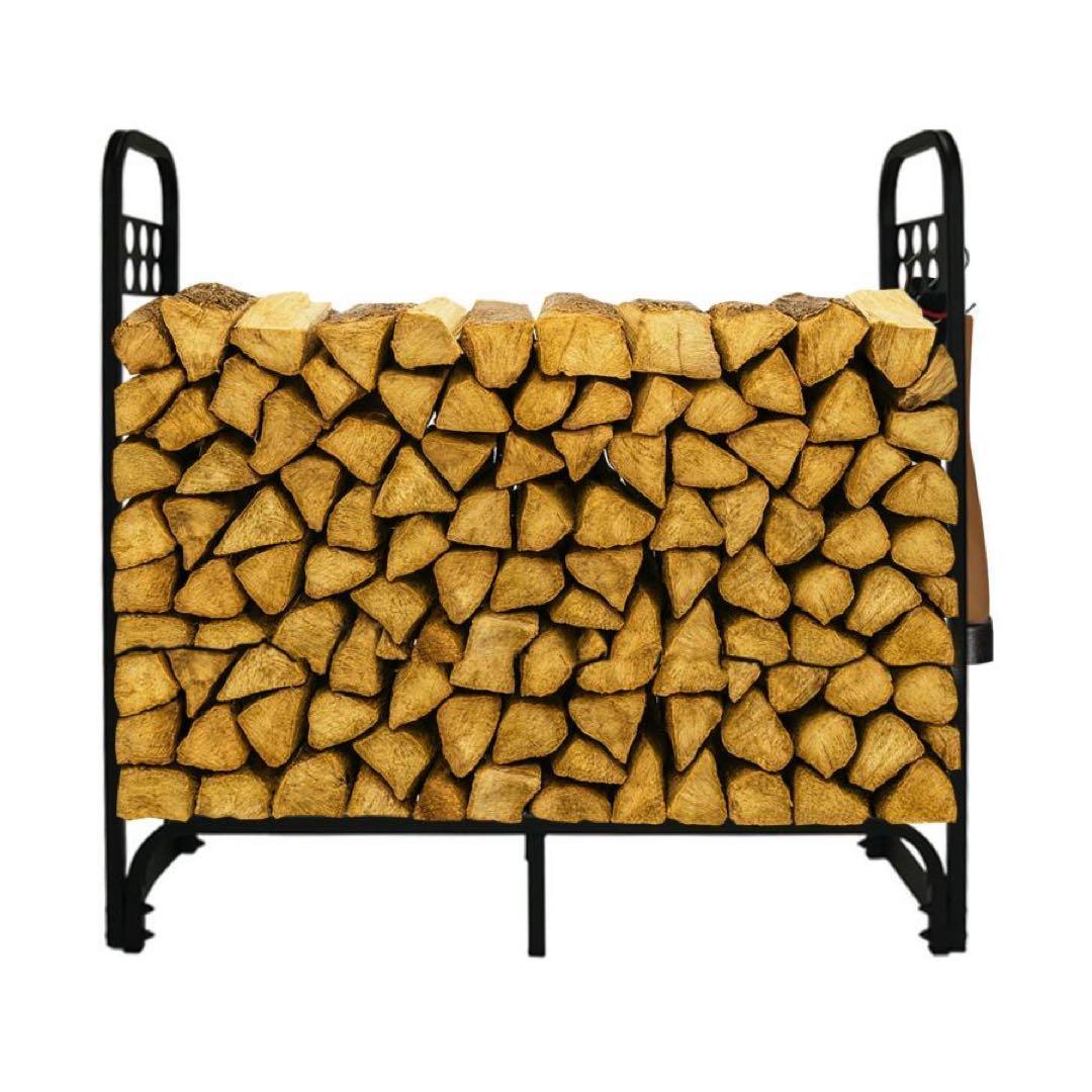 【新品】薪ラック 薪棚 薪ストッカー 通気性 頑丈200cm耐荷重1200kg