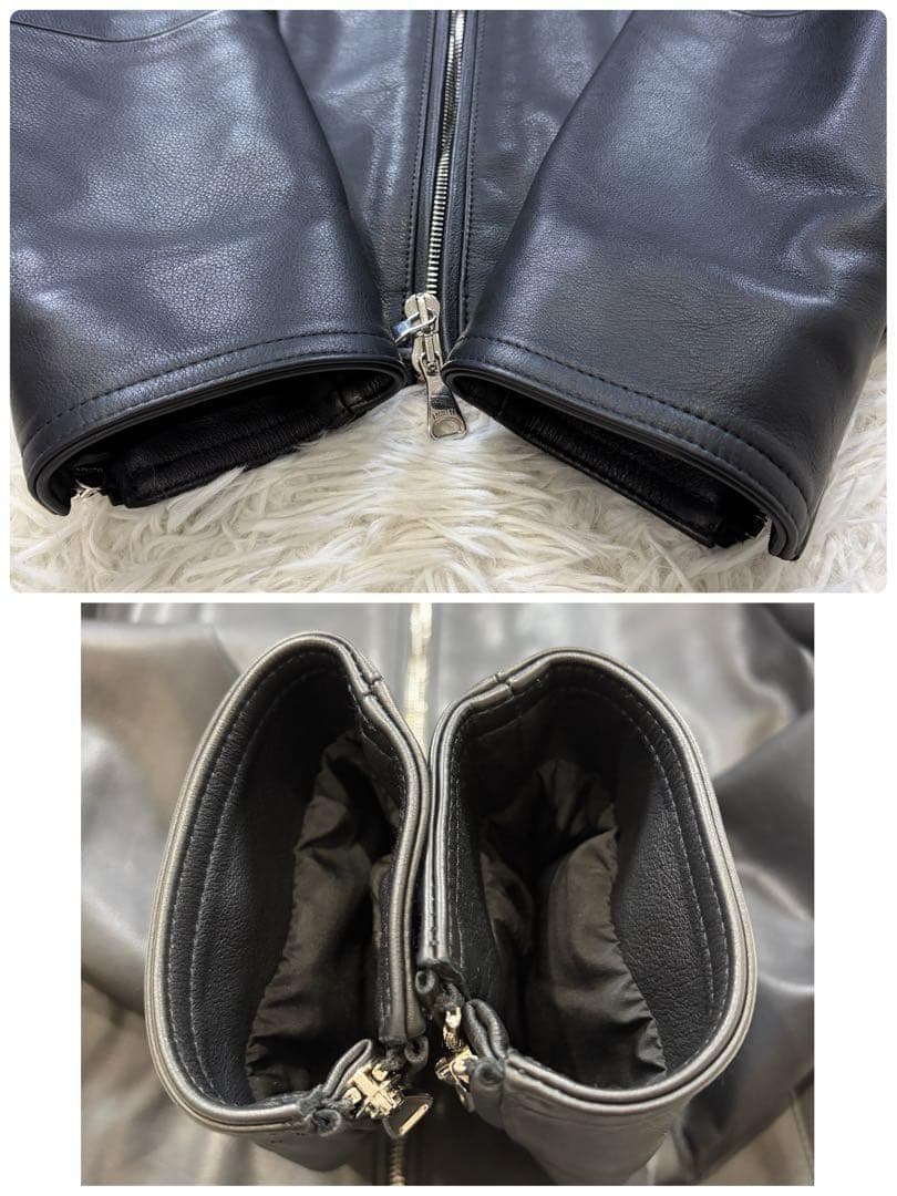 【極美品】エンメティ JURI GIAPPONE124 カーフスキン 黒 46