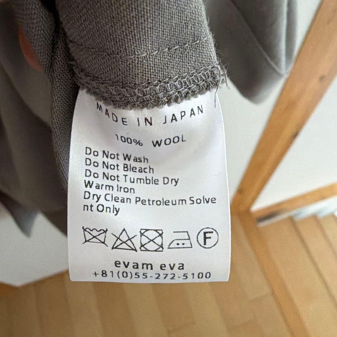 ま*る様 【美品】evam eva／ギャバジン ウール ポンチョ／オッターグレー