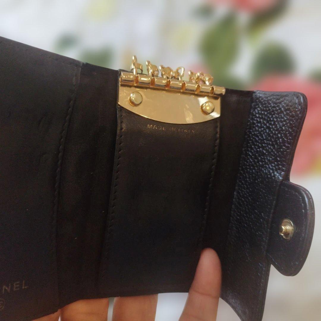 シャネルキャビアスキン　キーケース