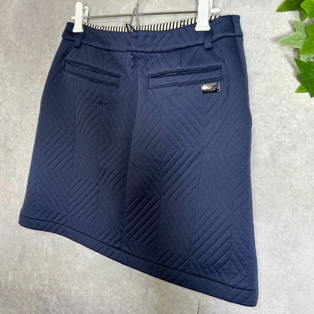 ランバン　スポール キルティングゴルフスカート　ネイビー　M ゴルフウェア