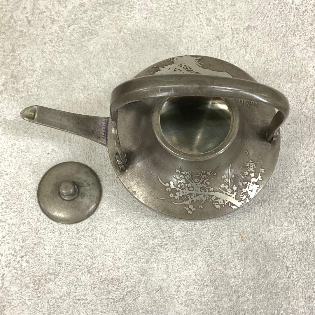 銚子 間村自造 秋月屋 松竹梅 木箱 錫製 酒器 水注 煎茶 徳利 賀正