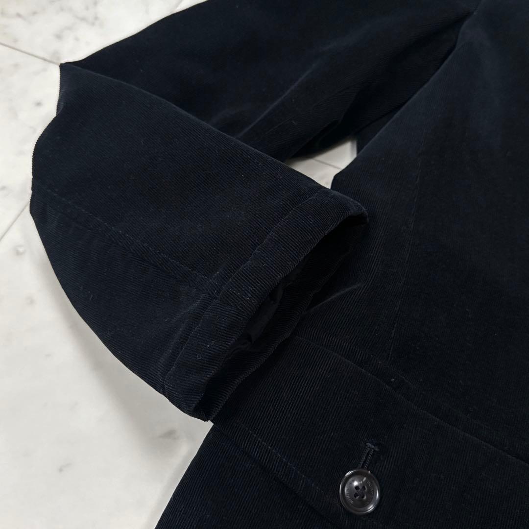 バーバリーロンドン コーデュロイ ハーフコート メガチェック ブラック Lサイズ